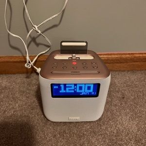 Rose gold and white iHome